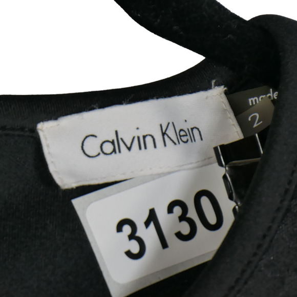 Calvin Klein Dress Womens Size 2 Fitted Pencil Bodycon Stretch Slimming Embossed - Picture 10 of 10